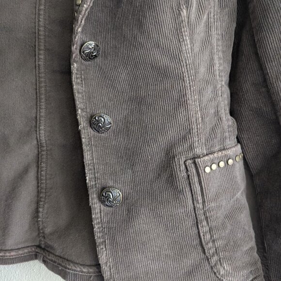 Vintage Guess Jeans * Womens Brown Studded Corduroy Jacket * Sz M - Picture 10 of 11